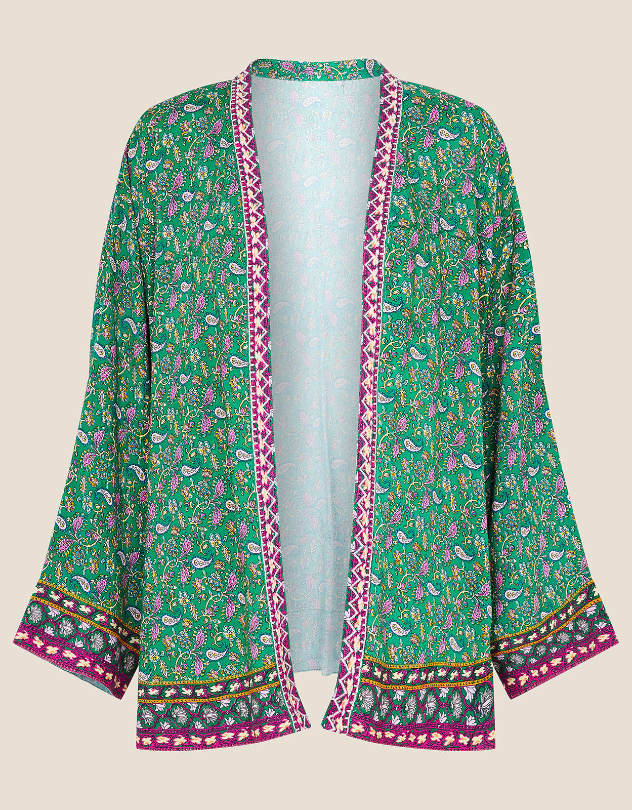 Paisley Print Kimono Green | Women's ...
